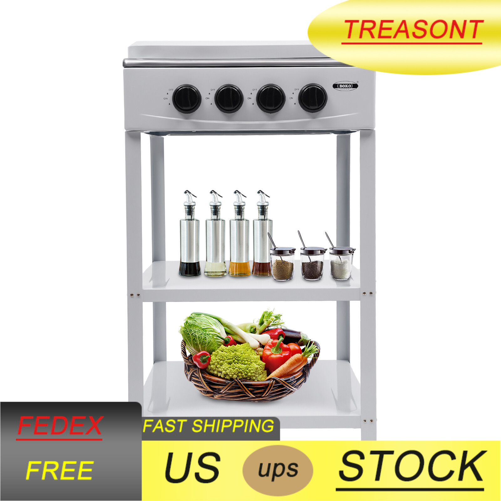 Restaurant 4 Burner Gas Stove Outdoor Gas Hob Vertical Split Cooktop Commercial