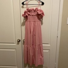 Cute Women’s Cotton Pink Maxi Dress By Ganni Size Small