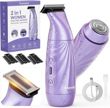 New Upgrade Painless 2-in-1 Bikini Trimmer for Women,Electric Shaver  Razor wit