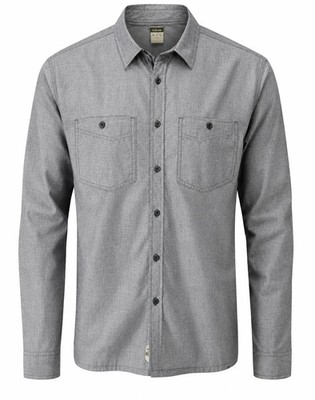 RAB Mens Grey Hacker Long Sleeve Chambray Style Cotton Shirt Small BNWT
