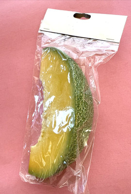 Vintage Faux Fruit Plastic Cantaloupe Slice ~ 6.75 