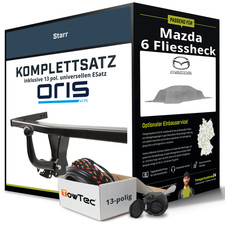 Für MAZDA 6 Fliessheck Typ GH Anhängerkupplung starr +eSatz 13pol uni. 07- NEU