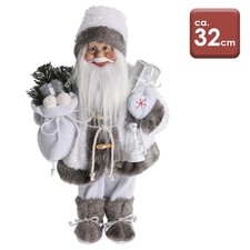Weihnachtsmann Figur groß Nikolaus Santa Claus Weiss Weihnachtsdeko Dekoration