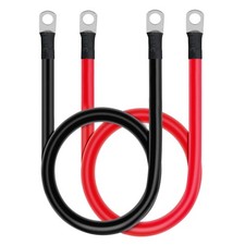 4 AWG Battery Cable , 20 Inch Copper Power Inverter Cables with Terminals for...