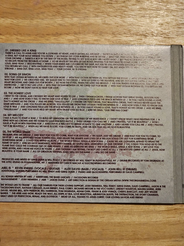 The Honest Love [Digipak] by Abel (CD, Nov-2009, Facedown Records) VG Foto 4 de 4