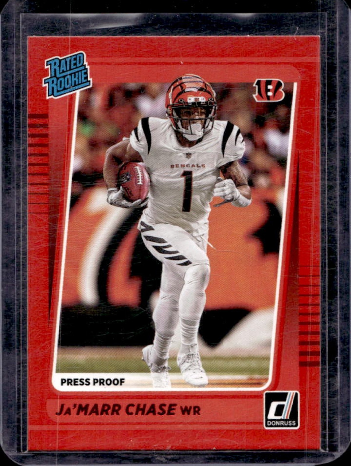 2021 Donruss Ja'Marr Chase Press Proof Red Rated Rookie #262 Bengals
