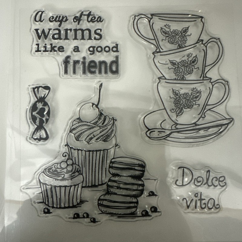 NEW Tea And Cupcake Stamp Set