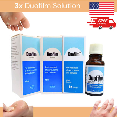 3x DUOFILM Solution Treatment Remove Warts Corns Calluses Salicylic Acid 15ml