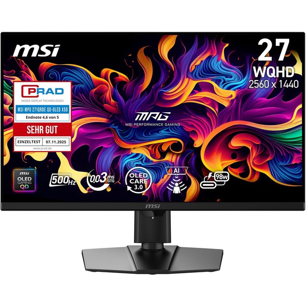 MSI MPG 271QRDE QD-OLED X50 26.5 Zoll QHD QD-OLED 16:9 Gaming Monitor 500 Hz ...-image