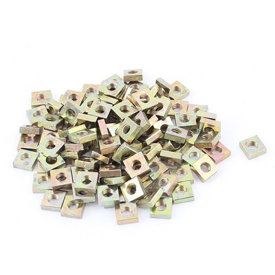 M3x5.5mmx2mm Zinc Plated Square Nuts Bronze Tone 100pcs