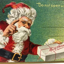 Vintage Christmas Santa Claus Gift Tag Postcard Size