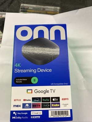 onn 4K Streaming Device, Google TV - Fast Streaming, Ultra HD, 8GB Storage, 2GB