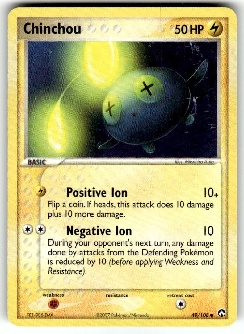 Pokemon EX Power Keepers Chinchou 49/108 Common NM