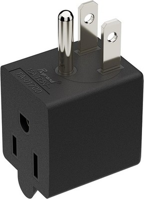 PA-0170D 90 Degree Right Angled USA Male-Female Power Down Angle, Black 