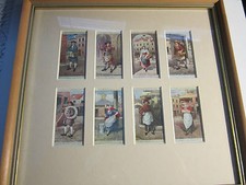 LOT OF (8) MINT 1916 PLAYER'S CIGARETTE CARDS WITH COA FRAMED 10" X 10"