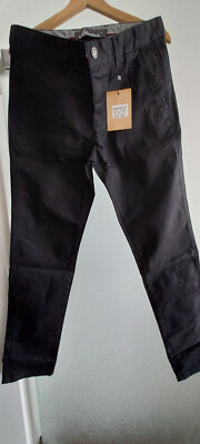 Amaci Herren Regular Slim Strech, Chino Jeans, schwarz, W32, L32, Style 7009