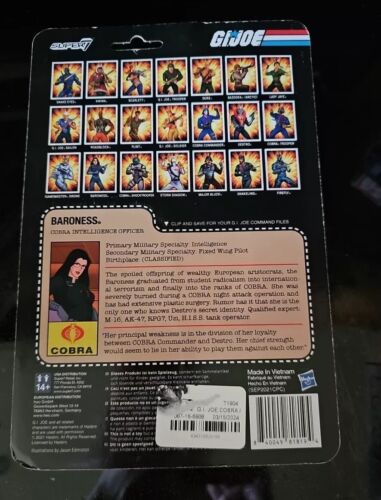 Baroness Black Suit Cartoon G.I. Joe Super 7 Reaction Figure New In Box - Picture 3 of 3