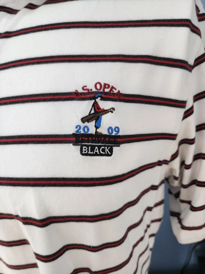 Polo de colección para hombre Ashworth 2009 Bethpage negro USGA voluntario Long Island NY S Foto 2 de 4