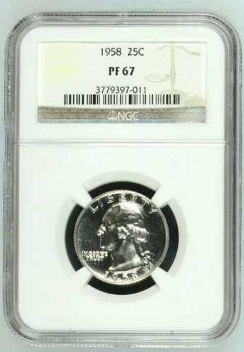 1958 Proof Washington 25C NGC PF 67 #240