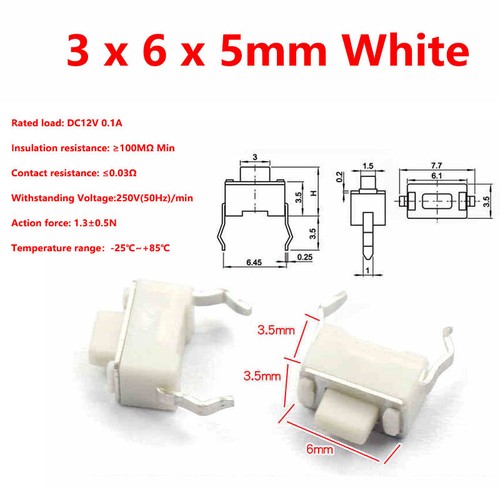 Micro Tactile Switch Push Button Switch Miniature/Small PCB Switch/Various Sizes - Picture 46 of 59