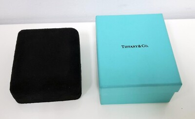 Tiffany & Co Presentation Case & Box Black Suede Satin 4 1/4