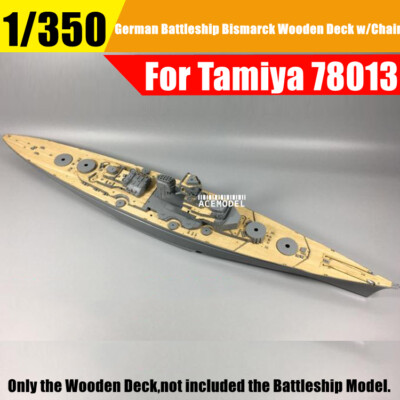 1/350 German Battleship Bismarck Wooden Deck w/Metal Chain for Tamiya 78013