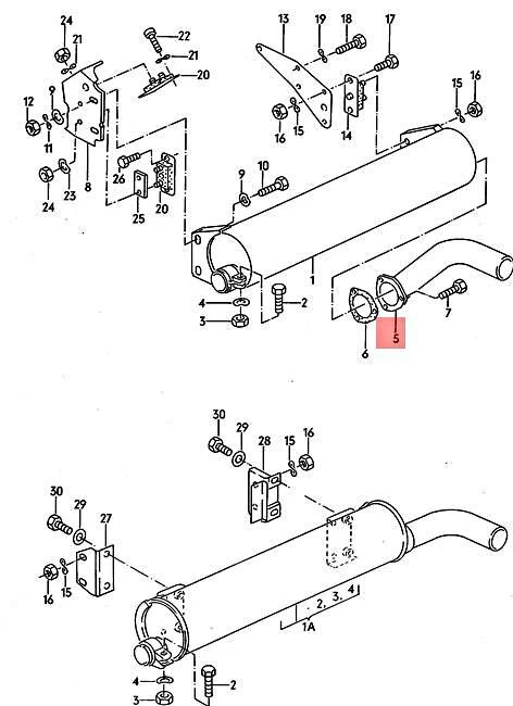 Tubo de escape original Volkswagen NOS Vanagon syncro 24 25 068251185A Foto 2 de 2