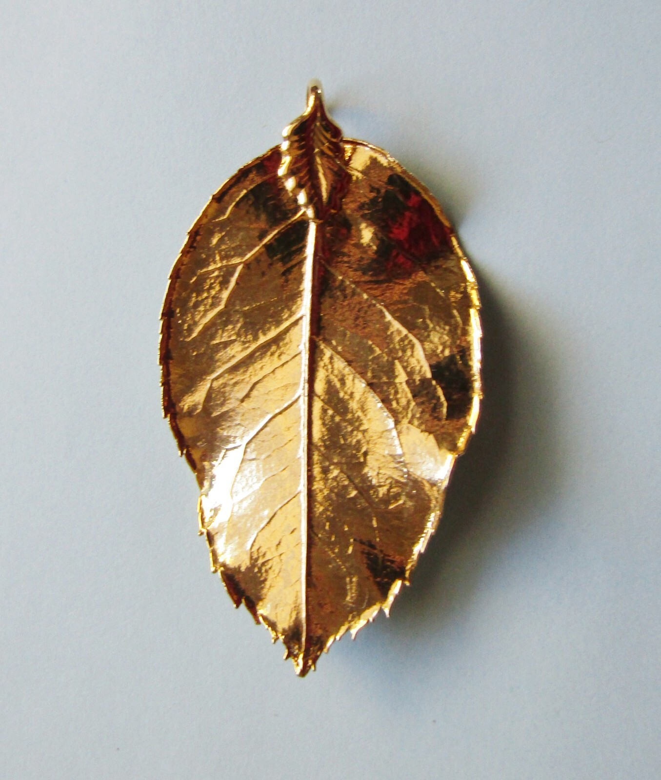 vintage GOLD DIPPED LEAF PENDANT - image 2