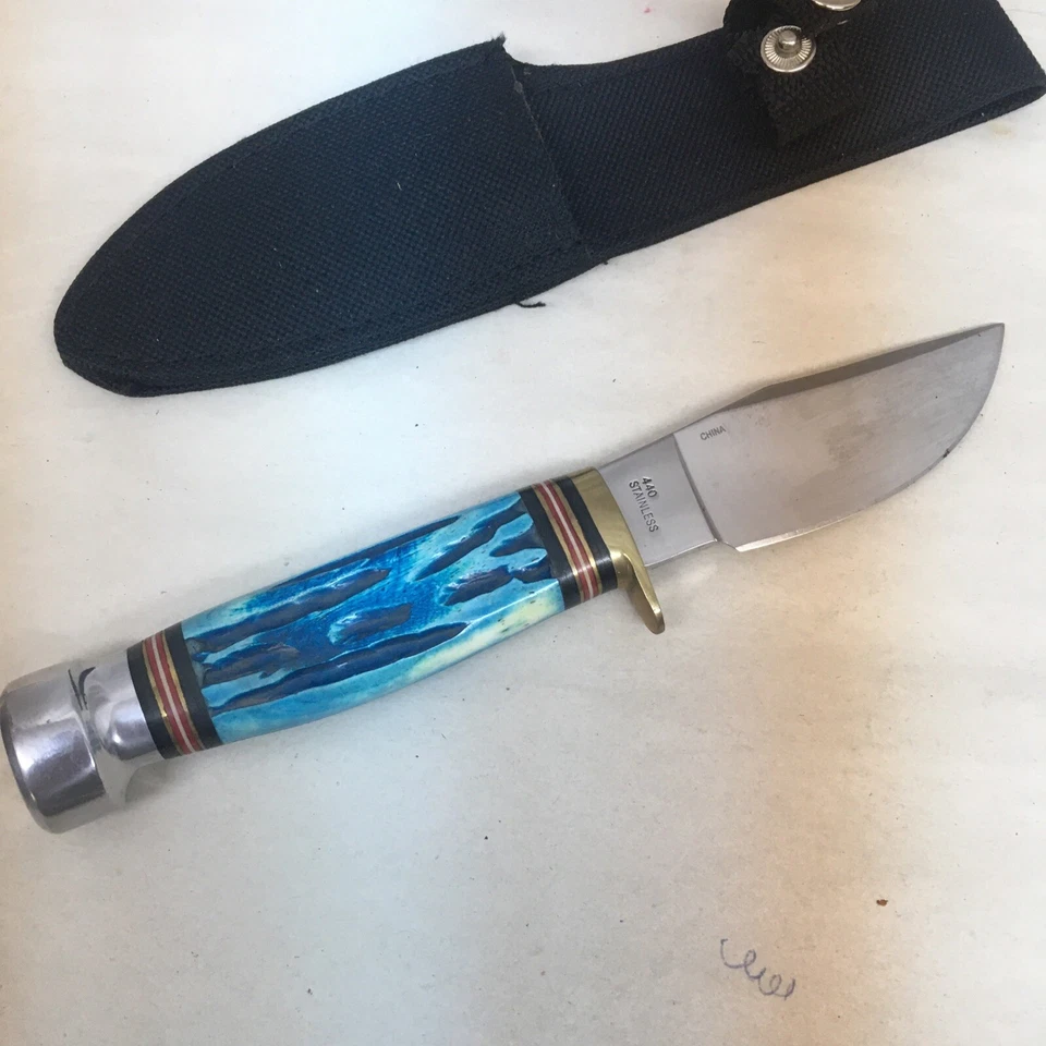 Steel Warrior Hunter Bowie Fixed Blade Knife Full Tang 440 Stainless - Image 4 of 4