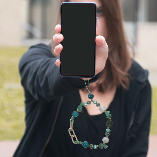 Stone Crystal Bead Phone Hanging Beaded Chain Lovely Exquisite Bead Chain Phone - Photo 5/12