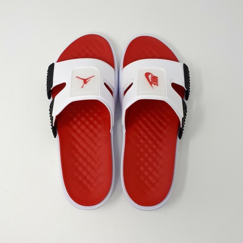 Nike Jordan Hydro 8 Retro CZ3607 100 White Black Fire Red Slides Sandal  Men's 10 | eBay