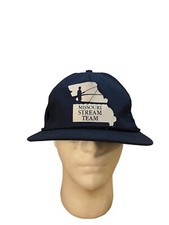 Vintage Missouri Stream Team Strapback Trucker Hat Fishing Outdoors Made In USA