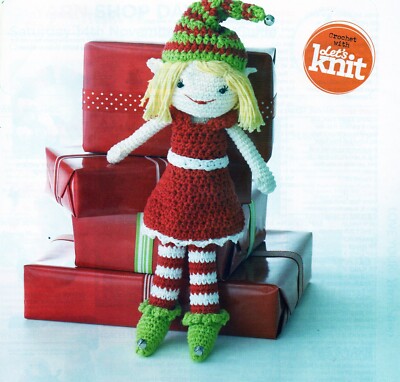~ Häkelanleitung zum Ausziehen für Lily die entzückende Weihnachtselfe ~ 13 cm