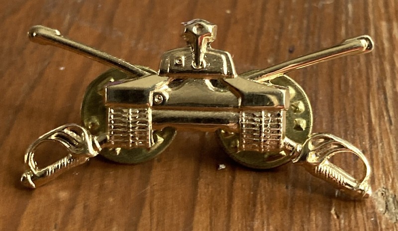 Vintage US Army Tank Officer Badge Pin Class A Uniform 1950s 1960s Korea Vietnam