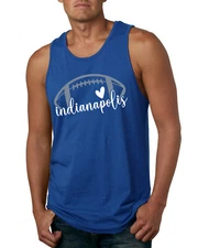 Fan Of Indianapolis Football White Heart Script Writing Men Tank Top