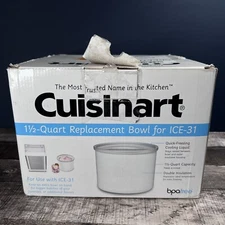 Cuisinart ICE-45RFB 1-1/2-Quart White Ice Cream Maker Freezer BOWL ICE-45
