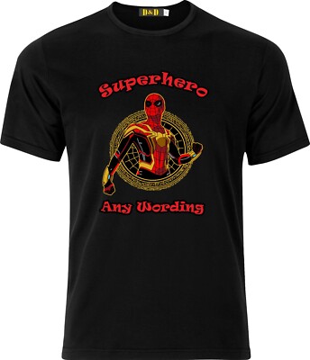 Personalisiertes T-Shirt Superheld vollfarbig D.T.F schwarz Baumwolle