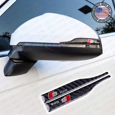 Carbon Fiber S Line Car Mirror Cover Scratch Scratchproof Badge for Audi Sport