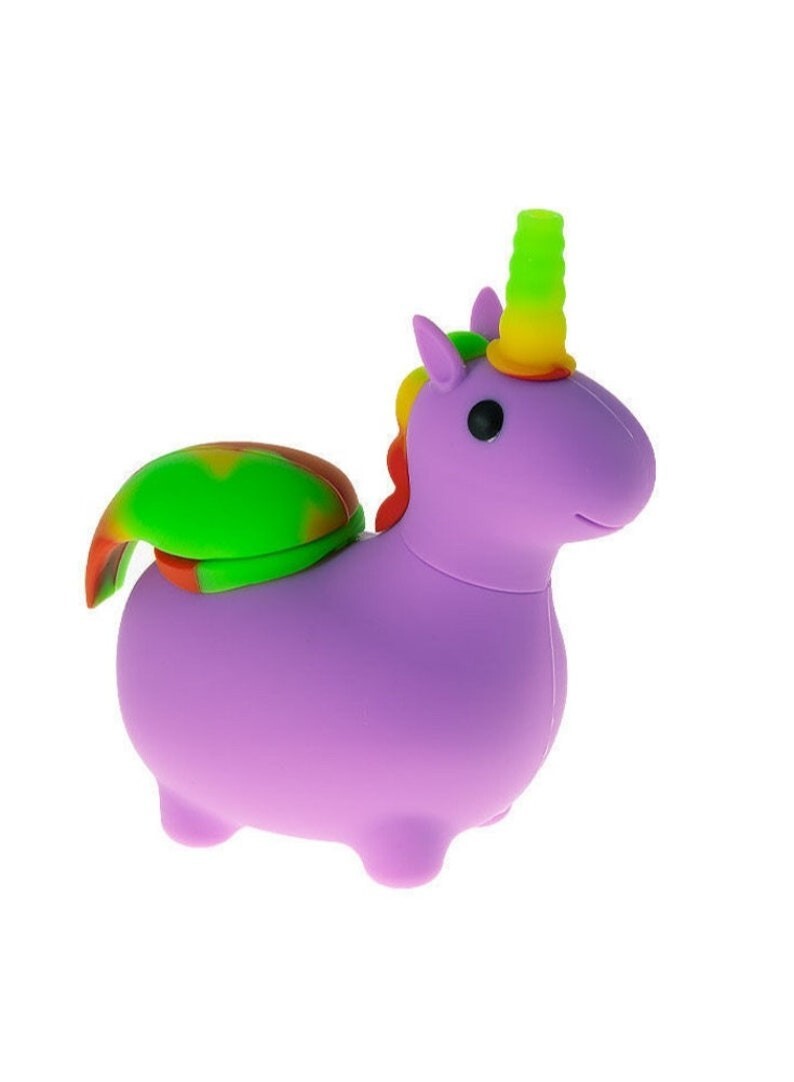 Silicone Bong Smoking Water Pipe Hookah Glass Bowl Unicorn Smoking Pipe