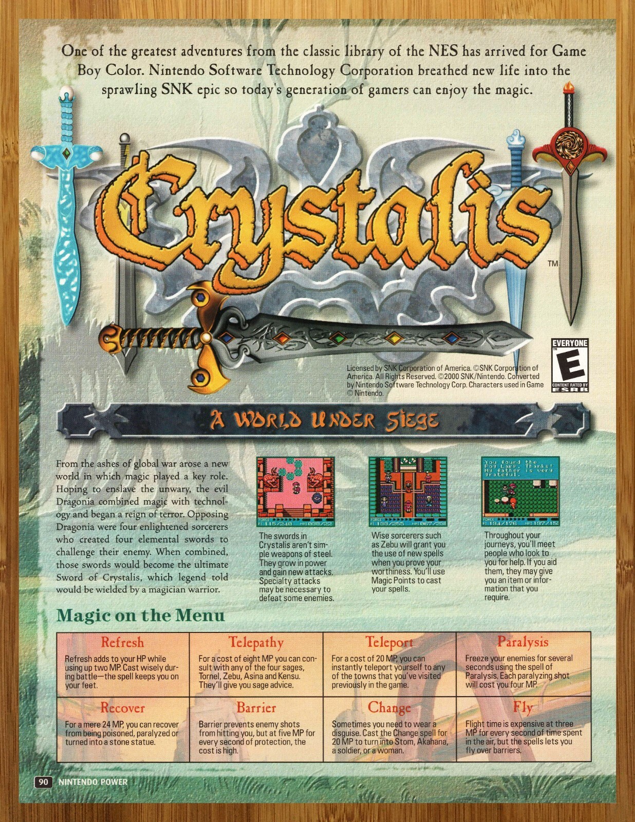 2000 Crystalis Game Boy Color Print Ad/Poster Authentic Video Game Promo  Art | eBay