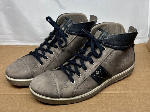 Ecco Men’s US 10.5 Leather Hi-Top Sneakers | Sandstone | Lace-Up $170 Retail