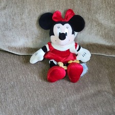 Disney Store Holiday Christmas Winter Minnie Mouse Mini Bean Bag Plush 8" New