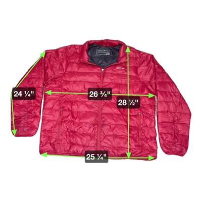 Eddie Bauer Red Puffer Jacket Men's Womens Unisex 2XL Down Filled