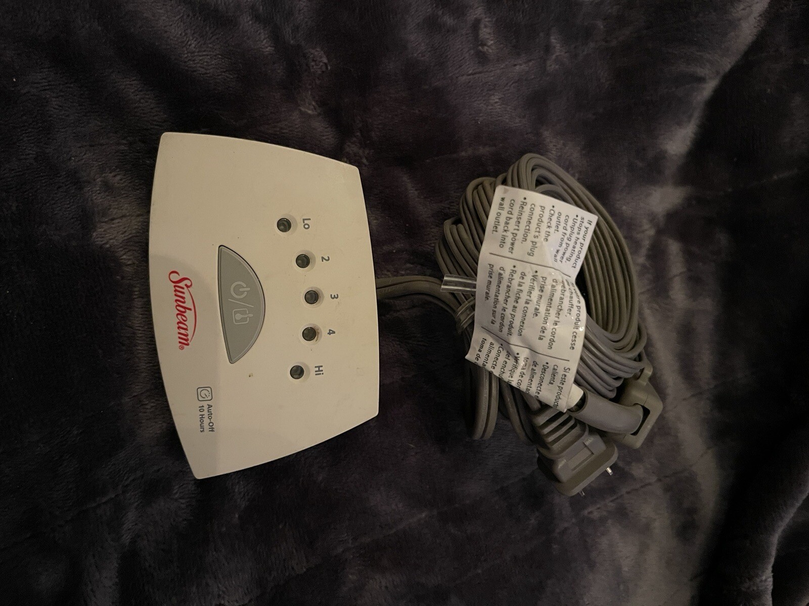 Sunbeam 3 Prong Electric Blanket Control Cord Style Y85 Tested C1