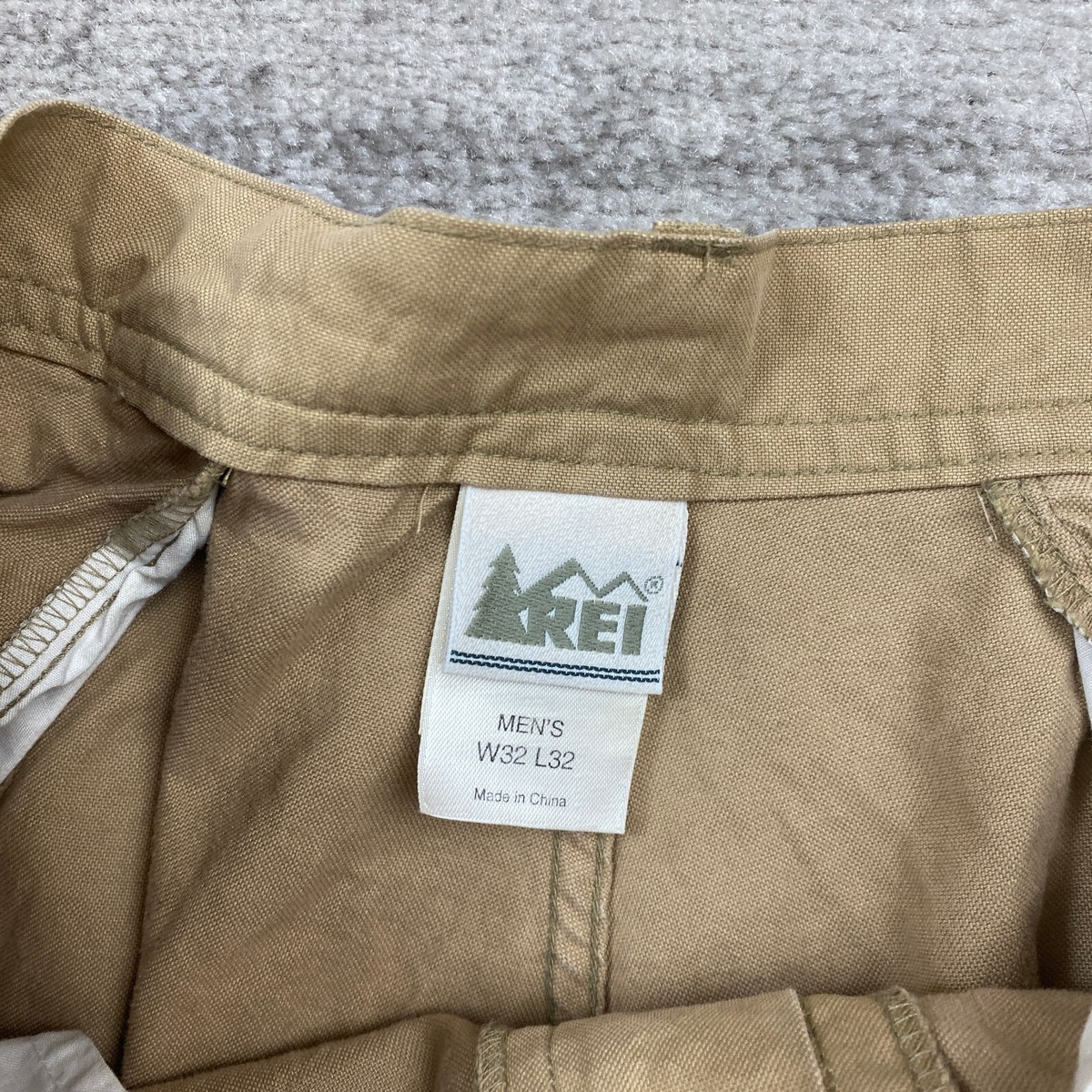 Pantalon REI Homme 32x32 – Marron – Cargo Randonnée – Genoux Renforcés – Idéal Sentier