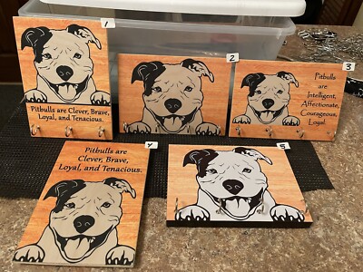 KC Creations Hand Made Wall Hanging Key Or Leash Holder Plaque PIT BULL Choice