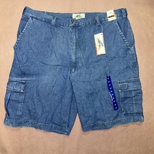 Vintage 1990 s Basic Options Outdoors Denim Cargo Shorts, Deadstock NWT, Size 40
