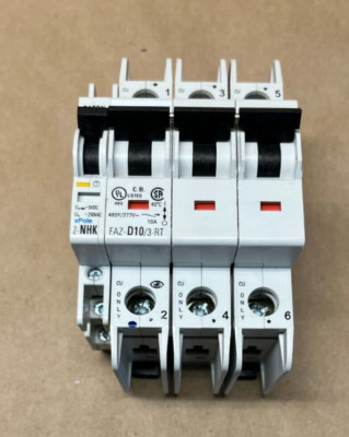 Eaton FAZ-D10/3-RT 3-Pole Breaker Z-NHK Auxiliary