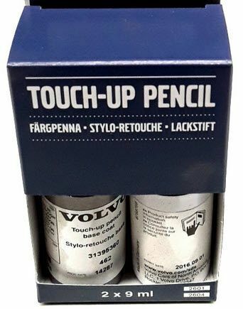 Genuine Volvo Touch-Up Paint With Clear Coat Paint Code 019 Black 31266405