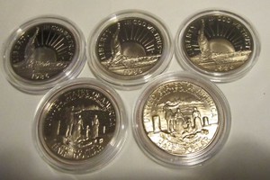 5-Coin-1986-Statue-of-Liberty-Commemorative-Half-Dollar-Proof-Coin-in-Capsules